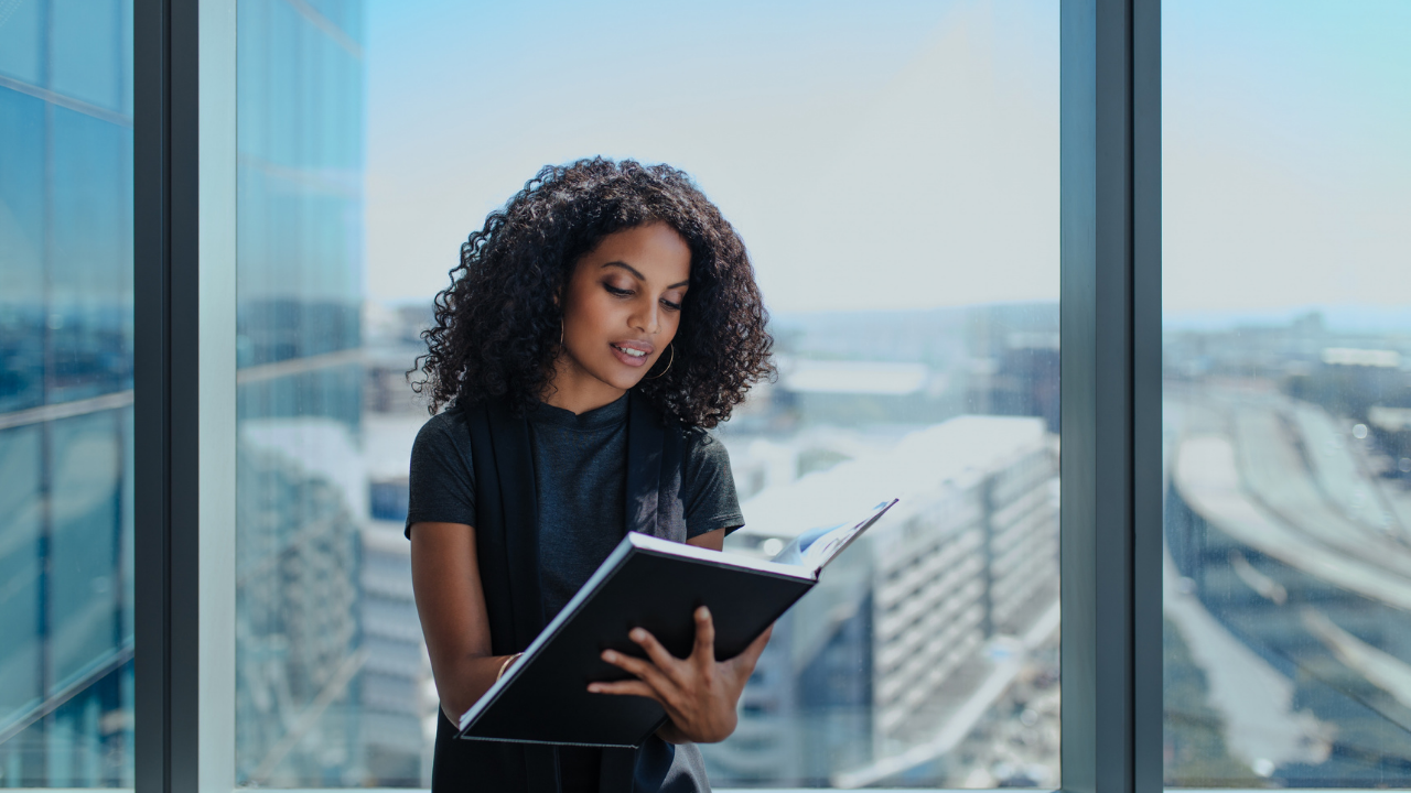 Lady reading a book